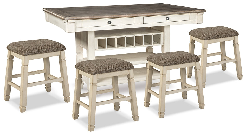 Bolanburg Counter Height Dining Table and 4 Barstools Milwaukee Furniture of Chicago - Furniture Store in Chicago Serving Humbolt Park, Roscoe Village, Avondale, & Homan Square
