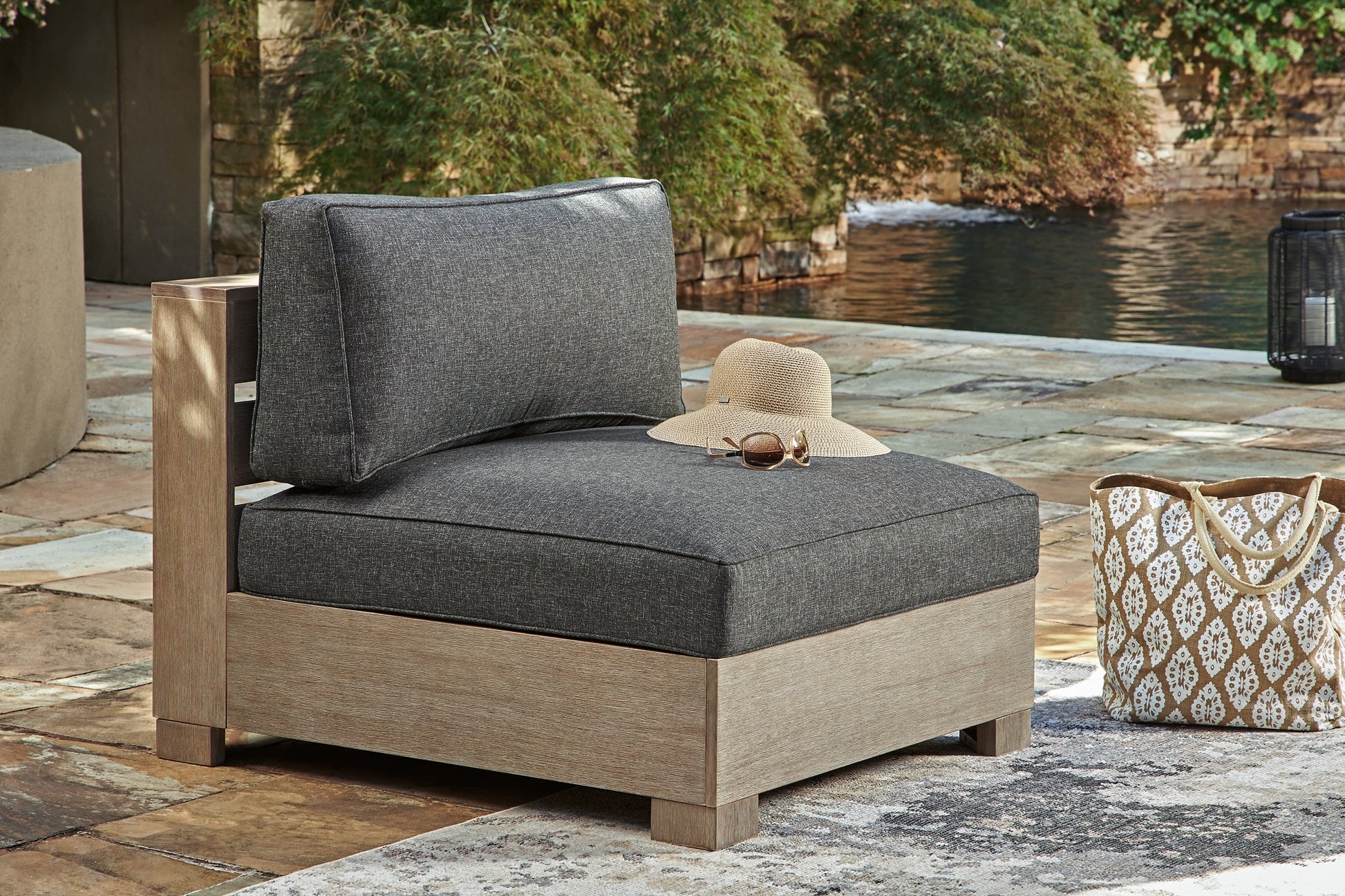Citrine Park 4-Piece Outdoor Sectional with Ottoman Milwaukee Furniture of Chicago - Furniture Store in Chicago Serving Humbolt Park, Roscoe Village, Avondale, & Homan Square
