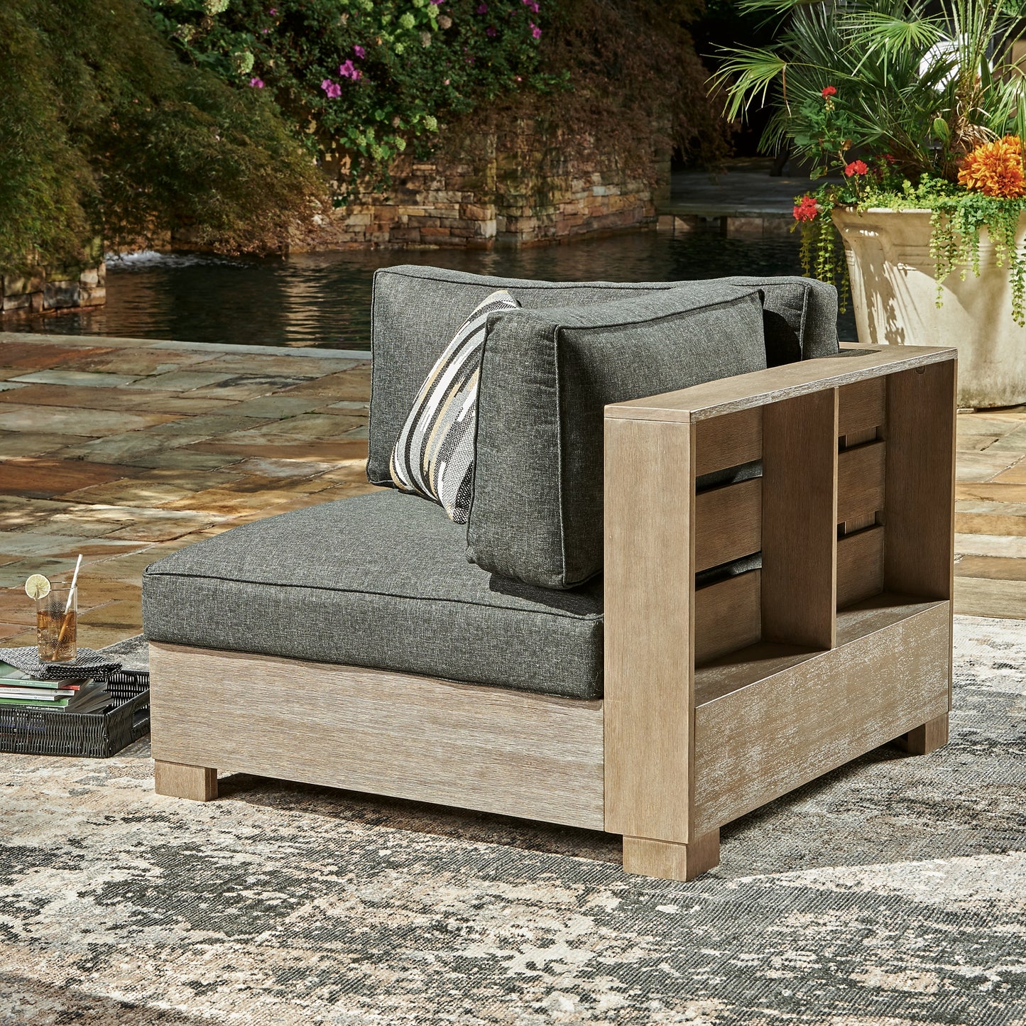 Citrine Park 4-Piece Outdoor Sectional with Ottoman Milwaukee Furniture of Chicago - Furniture Store in Chicago Serving Humbolt Park, Roscoe Village, Avondale, & Homan Square