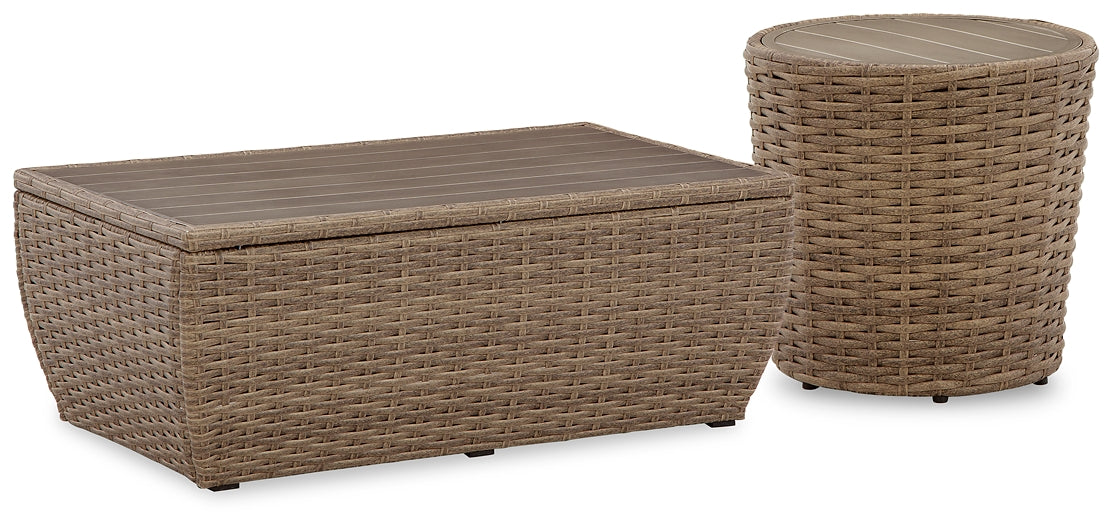 Sandy Bloom Outdoor Coffee Table with End Table Milwaukee Furniture of Chicago - Furniture Store in Chicago Serving Humbolt Park, Roscoe Village, Avondale, & Homan Square