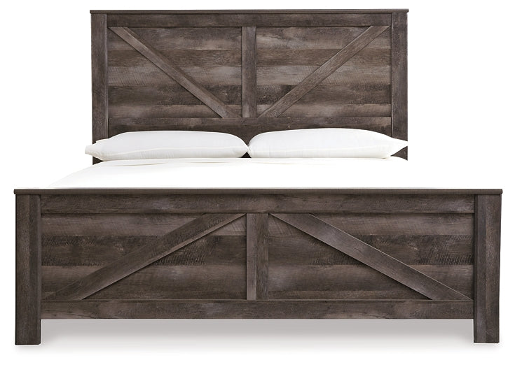 Wynnlow King Crossbuck Panel Bed with Mirrored Dresser and 2 Nightstands Milwaukee Furniture of Chicago - Furniture Store in Chicago Serving Humbolt Park, Roscoe Village, Avondale, & Homan Square