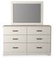Stelsie Twin Panel Bed with Mirrored Dresser, Chest and 2 Nightstands