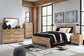 Hyanna Queen Panel Bed with Mirrored Dresser and 2 Nightstands