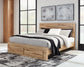 Hyanna King Panel Storage Bed with Mirrored Dresser and Nightstand